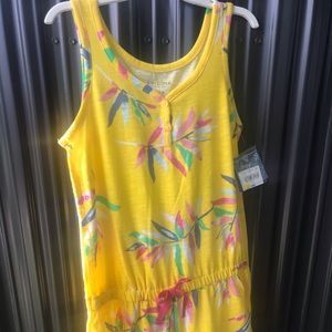 JC Penny Romper yellow floral size 7/8 girls NWT